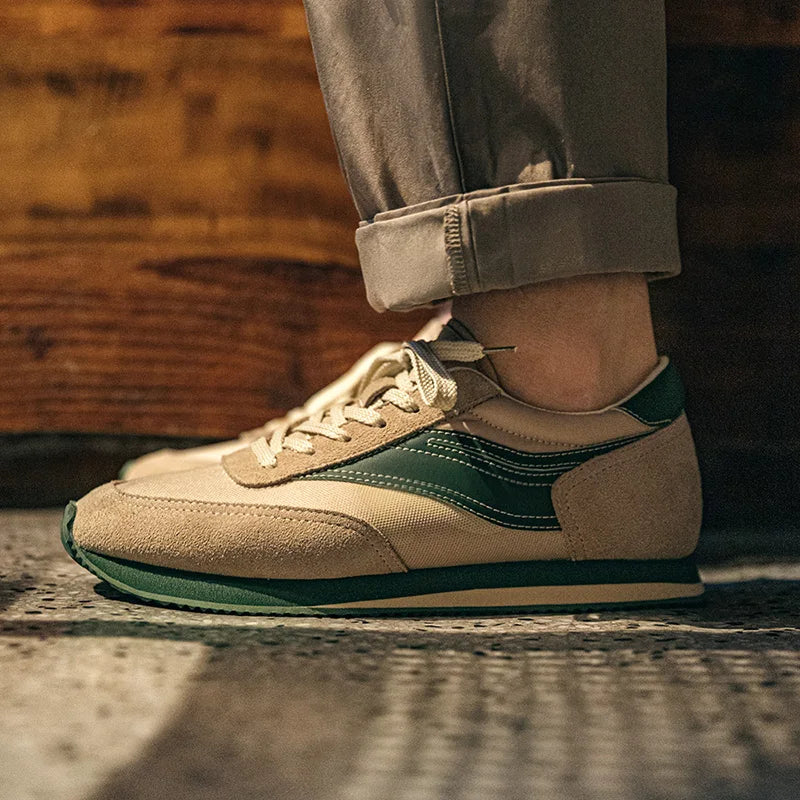 Maden New Green Casual Color-Block Running Shoes Men&
