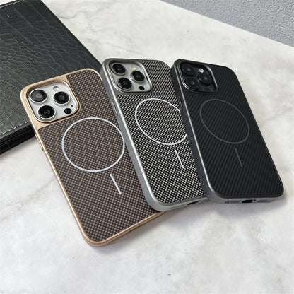 Carbon Fiber Textured Magnetic Phone Case for Magsafe IPhone 16 15 14 13 12 11 Pro Max Plus 16Pro 15Pro IPones Mac Safe Cover