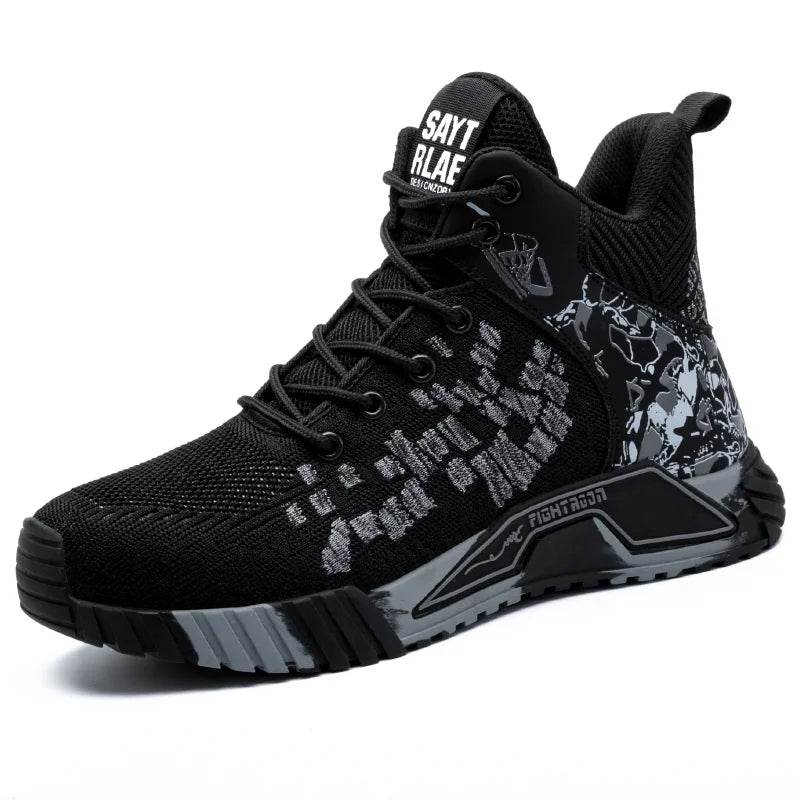Fashion 2024 Men Work Safety Boots Anti-smash Anti-puncture Work Sneakers High Top Safety Shoes Men Indestructible Work Boots - Touchy Style