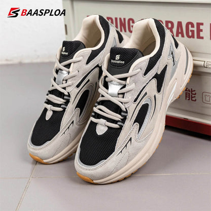 Baasploa Men Casual Sneakers Mesh Breathable Sport Shoes Male New Fashion Lace-Up Walking Shoes for Men Increase Antiskid - Touchy Style