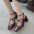 New Fashion Leopard Print Narrow Band Buckle Strap Women Pumps Elegant Square Toe High Heels Wedding Party Shoes - Touchy Style