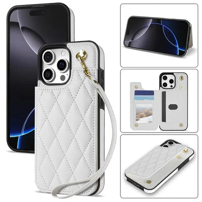 Cute Phone Cases with Card Slot Flip for iPhone 16 Pro Max, 15, 14, 13, 12, 11, SE 3, SE 2, XS, XR, 8, and 7 Plus - TSP377