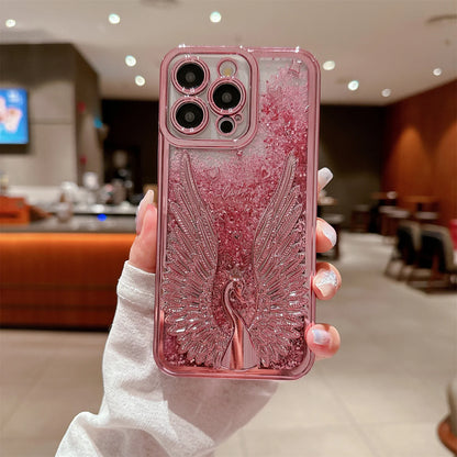 حافظة هاتف لطيفة TSP8 لهواتف iPhone 15 و14 و13 و12 Pro Max و15 Pro و11 - غطاء شفاف بأجنحة الملاك