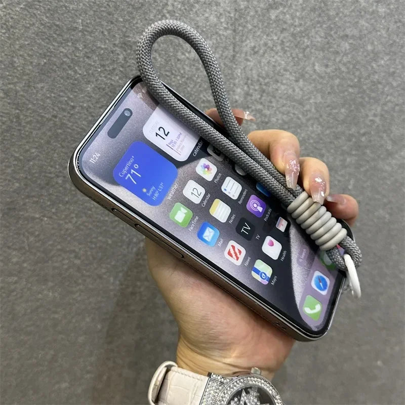 Luxury Wristband Lanyard Magnetic Case for iPhone 16 15 14 13 12 Pro Max 16 Plus Magsafe Hollow Out Heat Dissipation Slim Cover