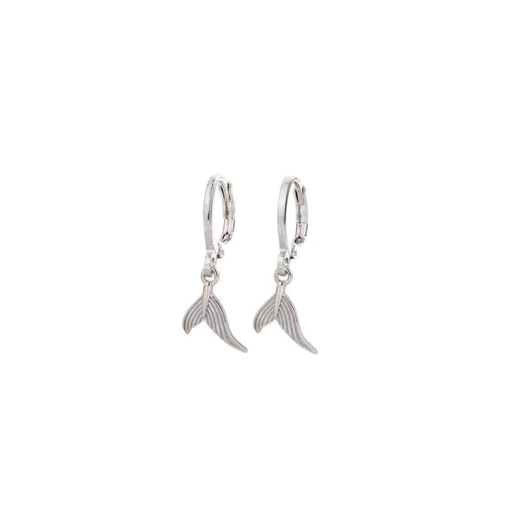 PANJBJ 925 Sterling Silver Whale Tail Hoop Earring For Women Irregular Design Simple Originality Jewelry Gift Dropshipping - Touchy Style