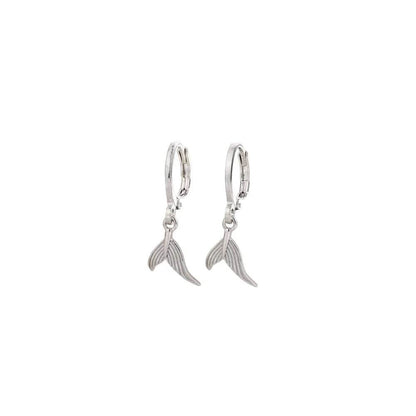 PANJBJ 925 Sterling Silver Whale Tail Hoop Earring For Women Irregular Design Simple Originality Jewelry Gift Dropshipping - Touchy Style