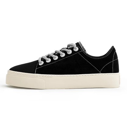 Maden Casual Thick-soled Canvas Shoes Black Low-top Height-increasing Shoes Versatile Sports Sneakers for Men&
