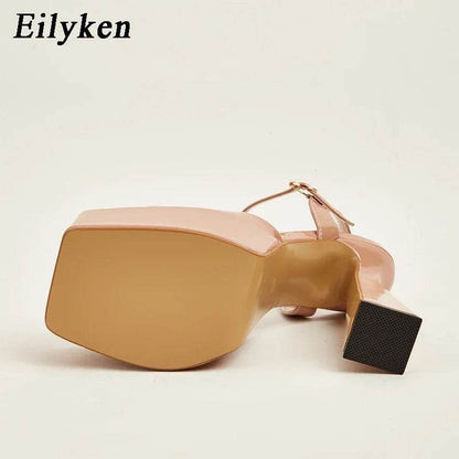 New Summer Extreme Super High Heels Women Sandals Peep Toe Platform Sandals Buckles Party Stripper Shoes - Touchy Style