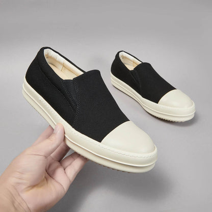 Brand Men Shoe Canvas Slip-On Women Sneaker Low Top Designer Ow-en Street Black Casual Luxury Fashion Thick-sole Flat Shoe - Touchy Style