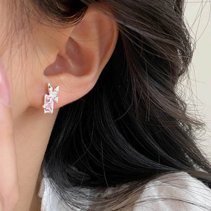 925 Sterling Silver Mini Earring Charm Jewelry - Opal Heart, Moon, Butterfly Geometry Pattern - E5390 - Touchy Style
