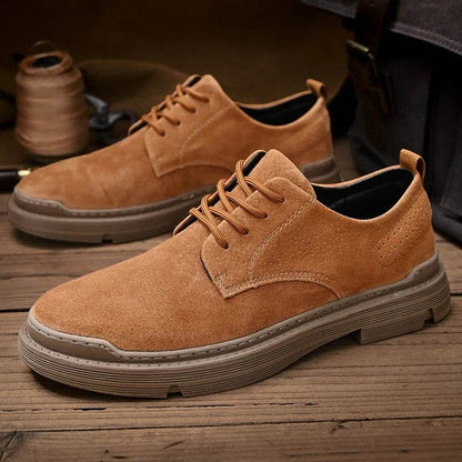 Retro Genuine Leather Men Shoes Casual Non Slip Wear Resistant Suede Leather Shoes Men Breathable Daily Business Shoe Hot Sale - Touchy Style