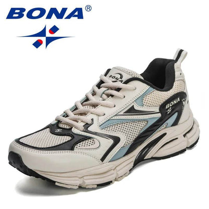BONA 2023 New Designers ActionMen Non-slip Man Jogging Shoes Athletic Training Sneakers Leather Running Shoes Mansculino Trend - Touchy Style