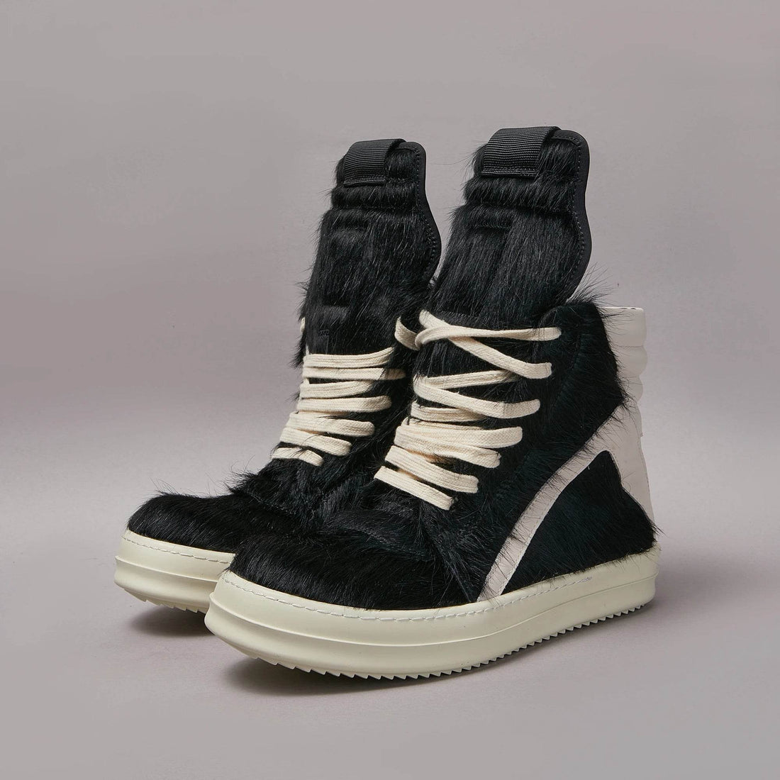 Outdoor Designer Casual Women Shoe Horse Fur Leather Men Sneaker Black Low Top Lace Up Quality Luxury Thick-sole Flat Shoe - Touchy Style