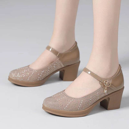 Fashion Women Pumps Mary Jane Thick Heels Patent Leather Shoes For Women Spring Autumn Platform Office Ladies Shoes - Touchy Style