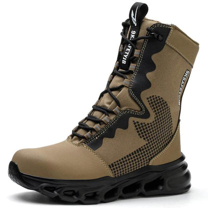 Safety Boots Men Puncture-Proof Work Boots Steel Toe Shoes Mid-Calf Boots Outdoors Combat Boots Protective Shoes Indestructible - Touchy Style