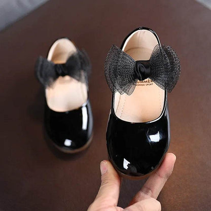Kids Leather Girls Shoes Shining Shell Princess Shoes for Baby Party Wedding Children Lace Bow Spring Summer Dress Shoes F03111 - Touchy Style