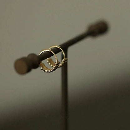 Retro Trendy Ribbed Earrings 925 Sterling Silver Plated 14K Gold Earrings for Women Versatile Jewelry - Touchy Style