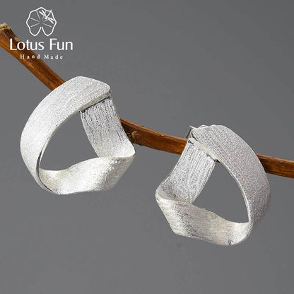 Lotus Fun 18K Gold Vintage Simple Geometric Triangle Unusual Party Stud Earrings for Women Real 925 Sterling Silver Fine Jewelry - Touchy Style