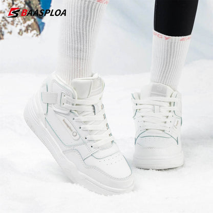 Baasploa Women Cotton Shoes Winter Leather Waterproof Non-Slip Comfortable Warm Plush New Women Outdoor Snow Ankle Boots - Touchy Style