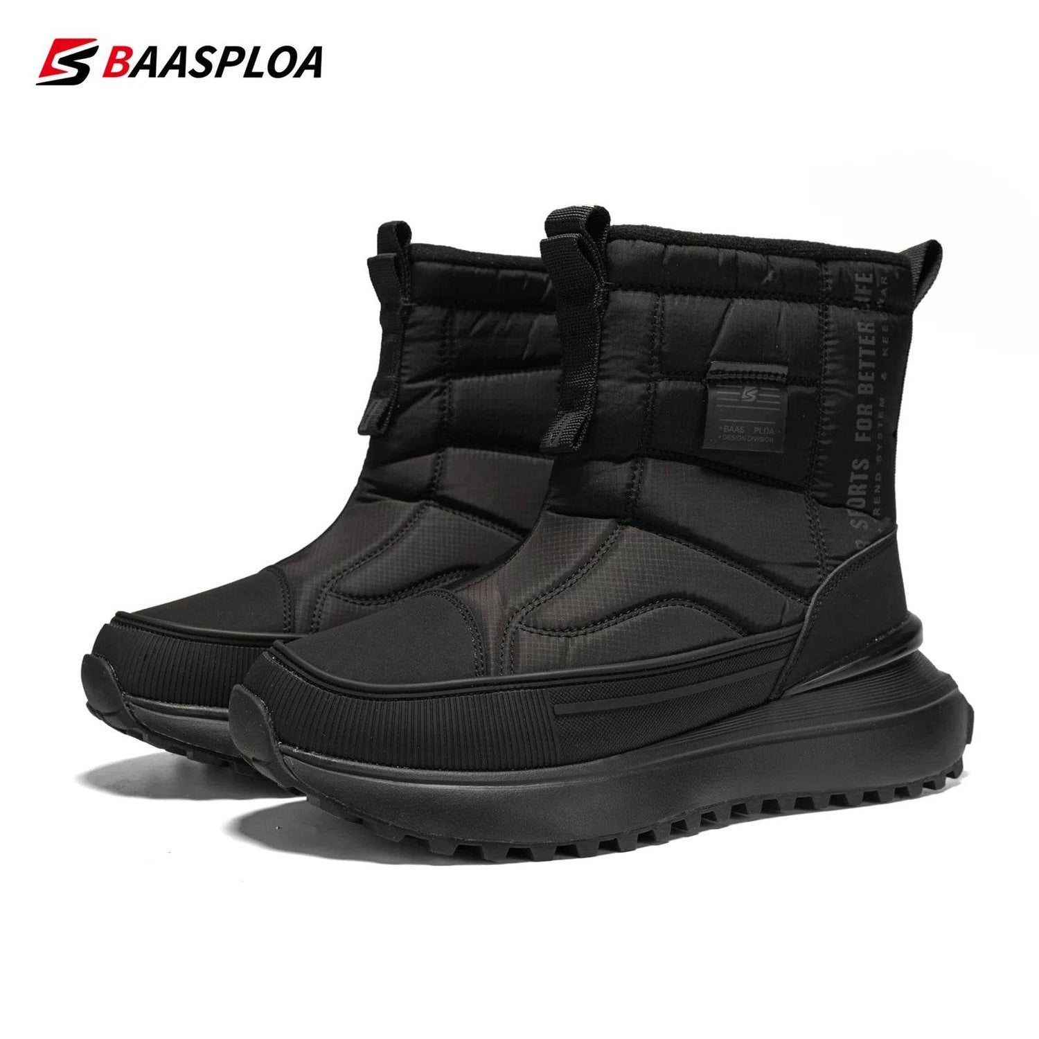 Baasploa Women Cotton Shoes Winter Leather Waterproof Non-Slip Comfortable Warm Plush New Women Outdoor Snow Ankle Boots - Touchy Style