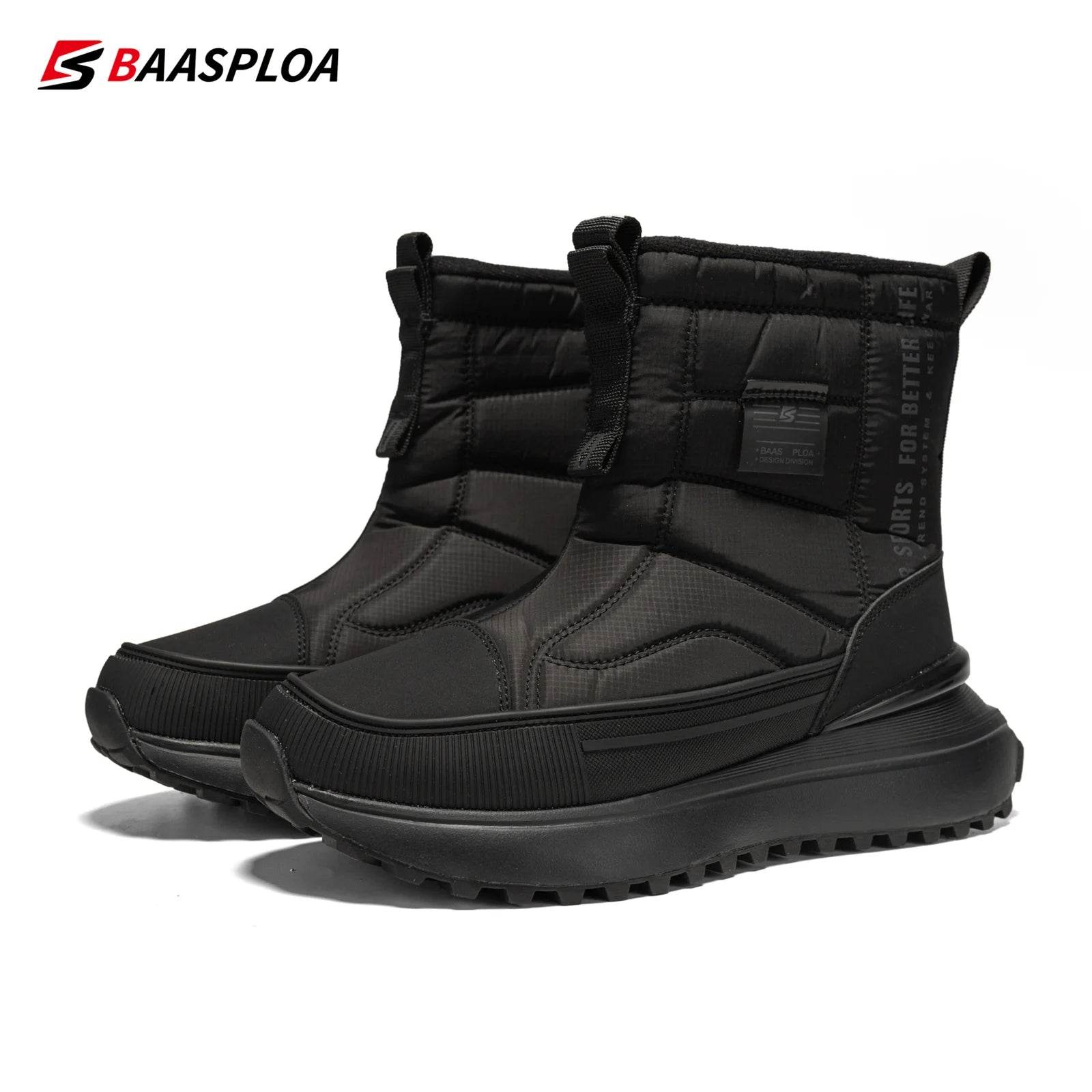 Baasploa Women Cotton Shoes Winter Leather Waterproof Non-Slip Comfortable Warm Plush New Women Outdoor Snow Ankle Boots - Touchy Style