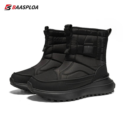 Baasploa Women Cotton Shoes Winter Leather Waterproof Non-Slip Comfortable Warm Plush New Women Outdoor Snow Ankle Boots - Touchy Style
