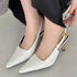 Women Heels Pumps Fashion Footwear Sandals Shoes For Female Shallow Ladies Thin High Heels Metal Buckle Strap Shoe - Touchy Style