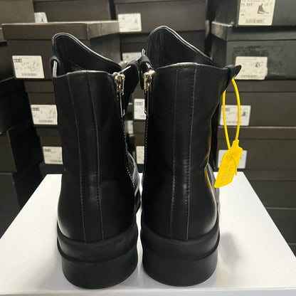 Round Designer Women Ankle Boot Platform 6cm High Original Casual Luxury Girl Dress Black Owens Leather Zip Flat Street Shoe - Touchy Style