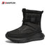 Baasploa Women Winter Snow Boots Leather Waterproof Ankle Boots for Men Fashion Plush Warm Walking Shoe Anti Slip Wear-Resistant - Touchy Style