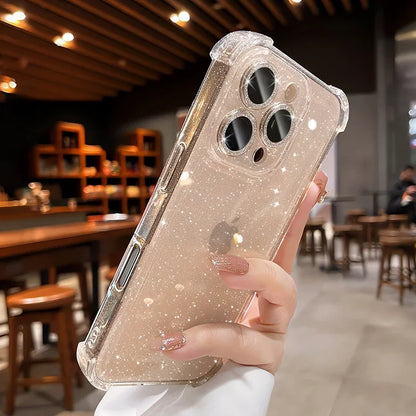 Cute Phone Cases For iPhone 11, 12, 13, 14, or 15 Pro Max - Plating Silver Bowknot - Transparent Cover - TSP257