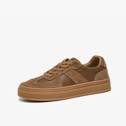 BEAUTODAY Casual Sneakers Women Cow Suede Split Leather Microfiber Patchwork Shoes Lace-up Female Traniers Handmade  29768