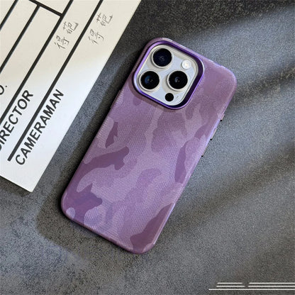 Luxury Wireless Charge Camouflage For iPhone 15 16 14 13 12 Pro Max 16pro Case Magnetic For MagSafe Shockproof Armor Back Cover