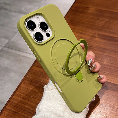 Liduid Silicone Magnetic Stand Phone Case For iPhone 15 14 16 Plus 11 12 13 16 Pro Max Magsafe Charge Protector Soft Cover