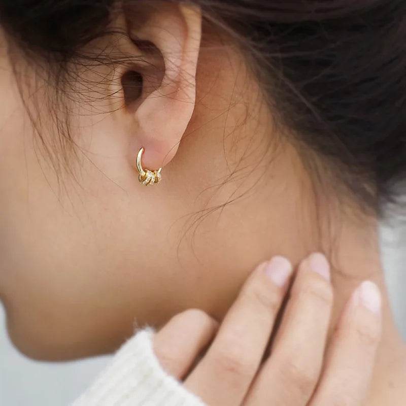 925 Sterling Silver Sparkling Luxury Clear CZ Geometry Earrings Classic Wedding Drop Earrings For Women Jewelry - Touchy Style