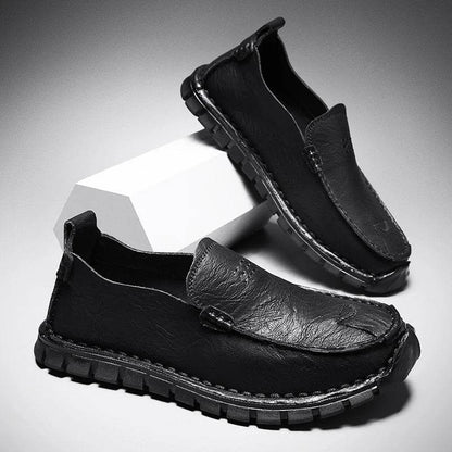 Genuine Leather Men Loafers Slip on Business Casual Leather Shoes Classic Soft Moccasins Breathable Men Flats Soft Driving Shoes - Touchy Style
