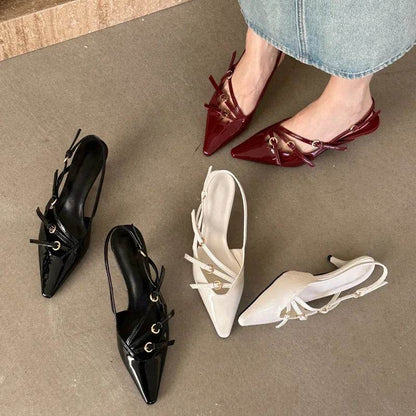 Eilyken Designer Narrow Band Buckle Strap Pumps Women Sexy Pointed Toe Thin Heels Wedding Banquet Dress Mule Ladies Shoes - Touchy Style