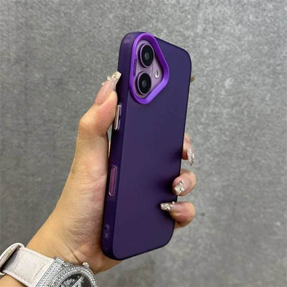 16e Silver IMD Metallic Aurora Matte Case For Phone 16 15 14 Pro Max 13 12 mini 11 16E Wristband Lanyard Slim Shockproof Cover - Touchy Style