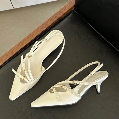 Eilyken Designer Narrow Band Buckle Strap Pumps Women Sexy Pointed Toe Thin Heels Wedding Banquet Dress Mule Ladies Shoes - Touchy Style