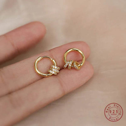 925 Sterling Silver Sparkling Luxury Clear CZ Geometry Earrings Classic Wedding Drop Earrings For Women Jewelry - Touchy Style