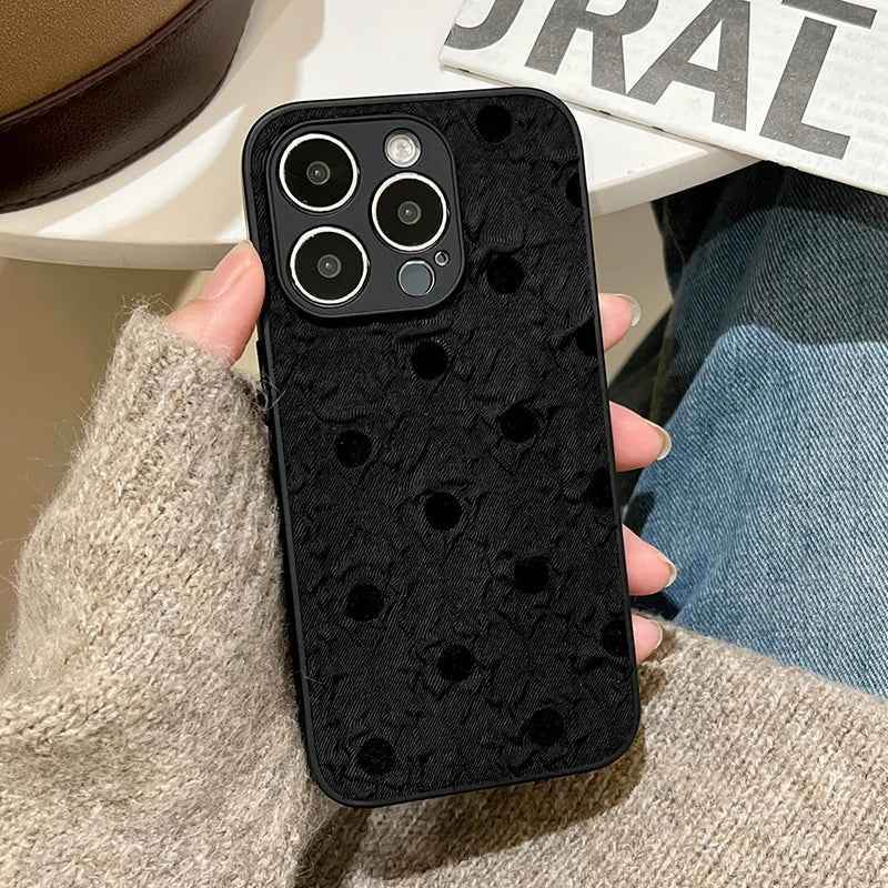 Cute Phone Cases For iPhone 16, 15, 14, 13, 12, or 11 Pro Max - Stylish Black Wavy Points - TSP494 - Touchy Style