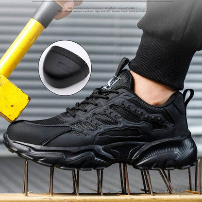 Anti puncture Work Safety Shoes For Men Women Anti-smash Work Shoes Wear-resistant Lightweight Protective Shoes White Sneakers - Touchy Style