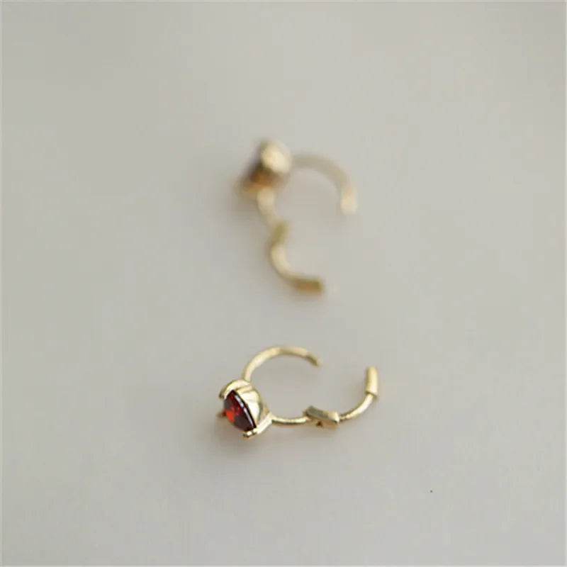 925 Sterling Silver Plated 14K Gold French Zircon Heart Earrings for Women Sweet Temperament Party Jewelry Accessories - Touchy Style