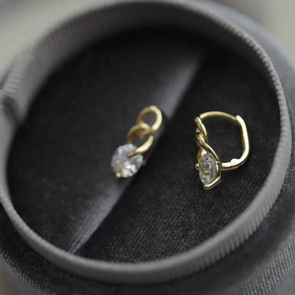 925 Sterling Silver Fashionable Chain Delicate Zircon Earrings for Women High Quality Simple Party Jewelry - Touchy Style
