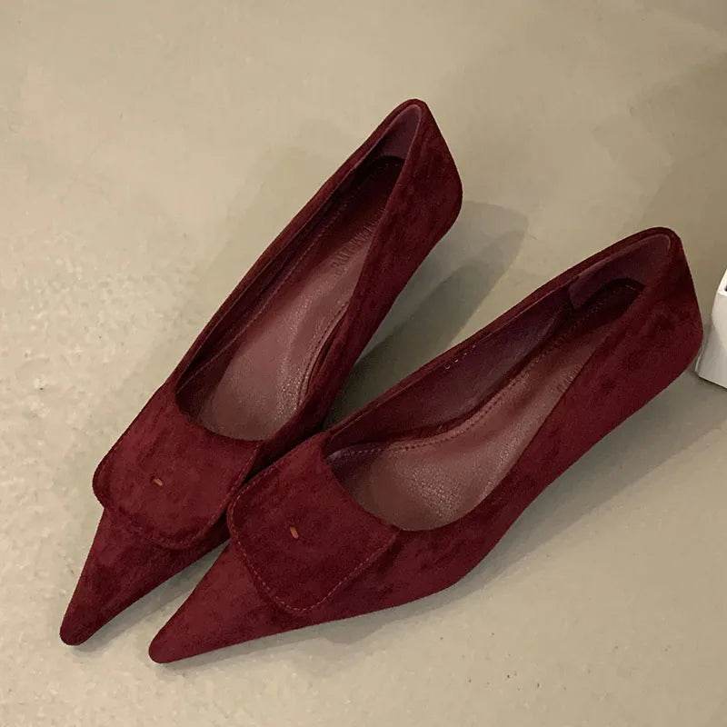 Female Pointed Toe Pumps Ladies Low Heel Shoes Slides Slip On Footwear Fashion Shallow Elegant Women Heeled Shoes Spring Autumn - Touchy Style