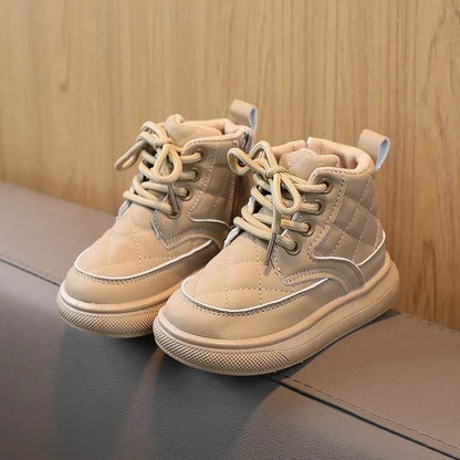 2024 Fashion Plaid Autumn Baby Girl Shoes Boys Ankle Boots Flexible Thick Bottom Children Snow Boots New Kids Winter Shoe G06253 - Touchy Style