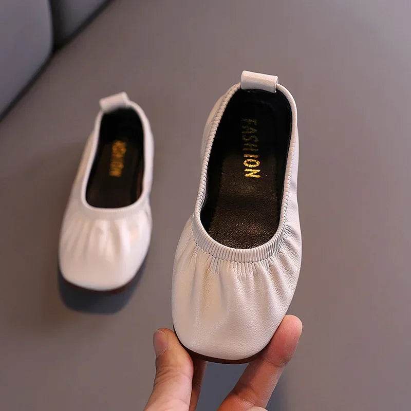 Princess Girls Flat Shoes Breathable Soft PU Leather Dress Shoes for Party Ballet Dance Slip-on Overshoes Casual Moccasin F12282 - Touchy Style