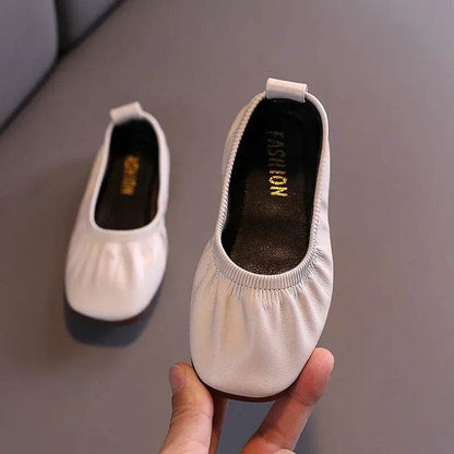 Princess Girls Flat Shoes Breathable Soft PU Leather Dress Shoes for Party Ballet Dance Slip-on Overshoes Casual Moccasin F12282 - Touchy Style