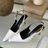 New Design Thin High Heels Pointed Toe Women Pumps Street Style Banquet Buckle Strap Party Slingbacks Female Shoes - Touchy Style