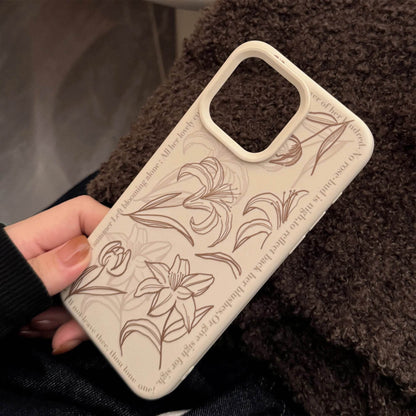 Cute Phone Cases For iPhone 16, 15, 14, 13 Pro Max - Artistic Lily Flower Pattern - Chic Back Cover - PC006 - Touchy Style