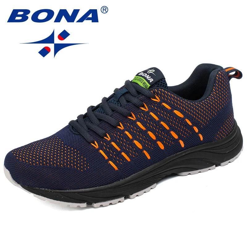BONA New Popular Style Men Running Mesh Weaving Upper Sport Shoes Ourdoor Jogging Walking Sneakers Lace Up Free Shipping - Touchy Style